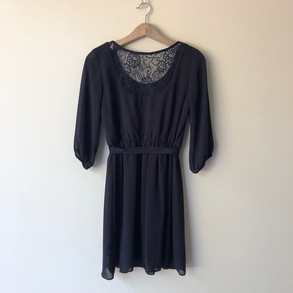 Black Chiffon Dress - Picture 2 of 5